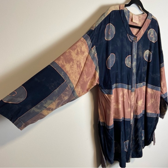 VTG Asian creations abstract button down shirt cardigan - Picture 6 of 11